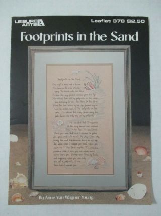 Leisure Arts Cross Stitch Pattern Leaflet 378 Footprints In The Sand Vguc