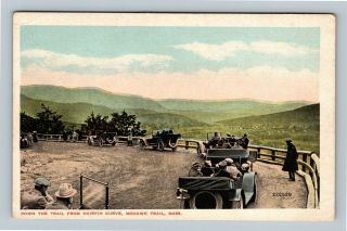 Mohawk Trail Ma Down The Trail From Hairpin Curve Vintage Massachusetts Postcard