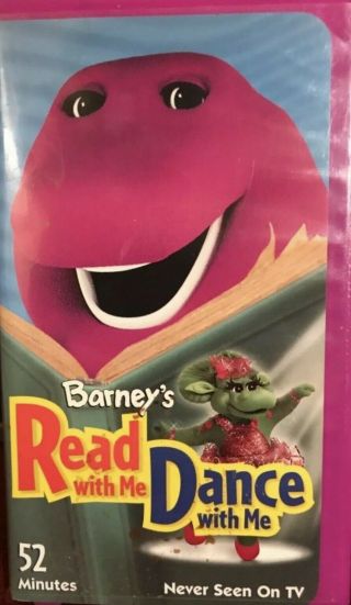 Barney’s Read With Me Dance With Me Vhs Video Tape Rare Children Classic Barney