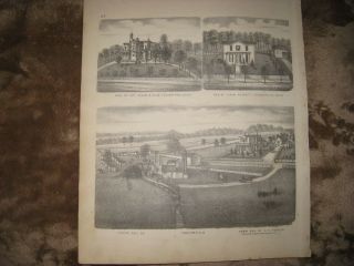Antique 1874 Youngstown Mahoning County Ohio Lithograph Print Coal Mining Nr