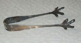 Reed & Barton Silverplate Large Claw Foot Ice Or Sugar Cube Salad Tongs