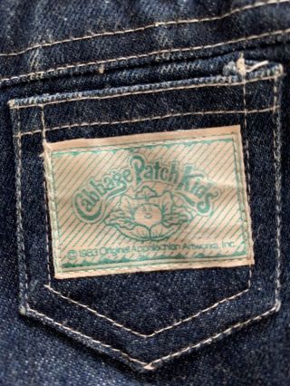Vintage 1983 Cabbage Patch Kids Denim Blue Jeans Pants Fits 16 
