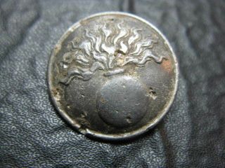 Detecting Finds Flaming Bomb Grenadiers Military Button Silver Gild 20mm