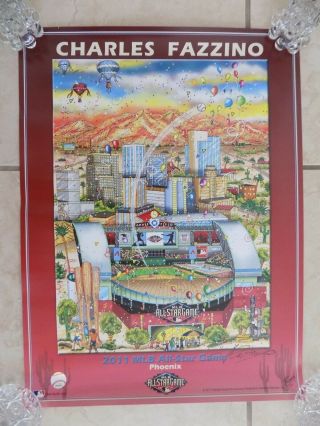 Fazzino Signed 2011 All Star Game Poster Arizona Diamondbacks Chase Field Rare