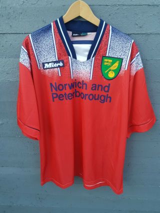 Norwich City Away Football Shirt 1996/97 Vintage 90s Mitre Rare Size L