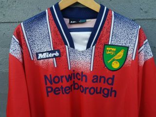 Norwich City Away Football Shirt 1996/97 vintage 90s Mitre rare size L 2
