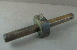 Antique Wood & Brass Marking Gauge Tool
