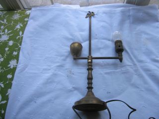 Antique Brass Lamp Student Lamp? Has A Eagle On Top Of The Pole.