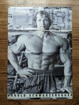 Vintage Arnold Schwarzenegger Poster Showing 1973 Photo.  Venice,  California