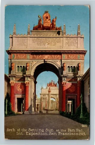 San Francisco Ca Arch Of The Setting Sun At The Expo Vintage California Postcard