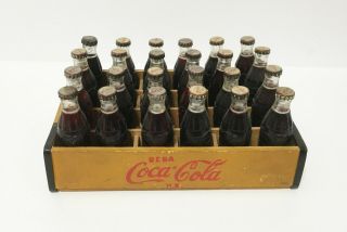 Rare Beba Coca Cola Miniature Wood Case 24 2.  5 " Plastic Bottles Complete Readt28