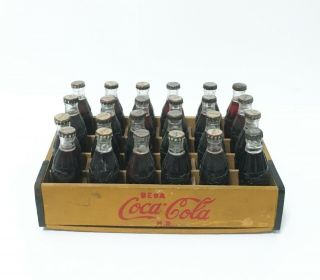 RARE BEBA Coca Cola Miniature wood case 24 2.  5 