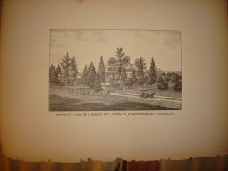 1882 Antique Huntington Long Island York Print Nr