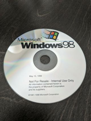 Ultra Rare: Microsoft Windows 98 Codename Memphis Rtm Internal Nfr Cd [beta]