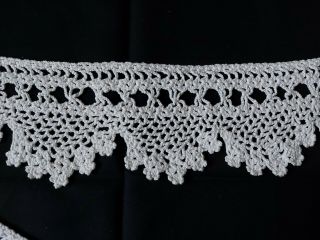 Antique Vintage Handmade Crocheted Lace,  Trim Edging 70 " X4 " White