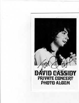 David Cassidy/the Partridge Family Rare Private Concert Tour Book