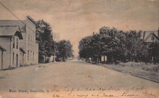 Oh - 1909 Rare Main Street At Roseville,  Ohio - Muskingum & Perry Counties