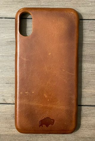 Burkley Case For Apple Iphone X - Antique Brown Handcrafted Leather.  Pre - Owned