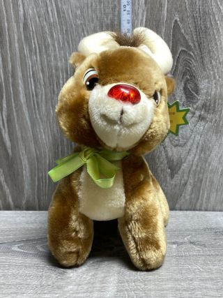 10 " Applause Vintage Rudolph The Red Nosed Reindeer Stuffed Animal Plush Toy