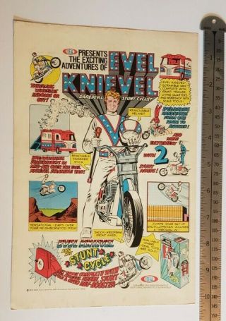 Evel Knievel Daredevil Stunt Cyclist Rare Print Advertisement