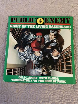 Public Enemy Night Of The Living Baseheads 12” Rap Hip Hop Chuck D 1988 Rare