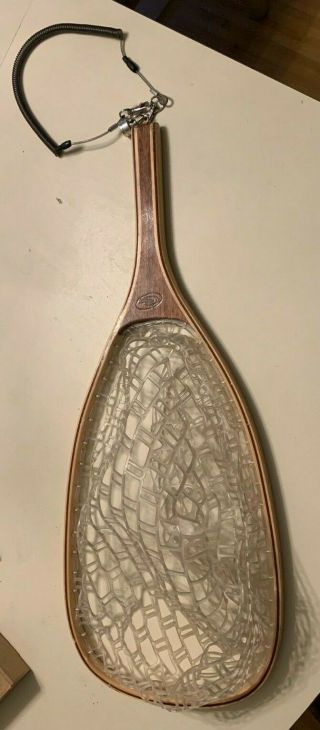 Sf Burl Wood Transparent Wooden Handle Fly Fishing Landing Mesh Trout Release