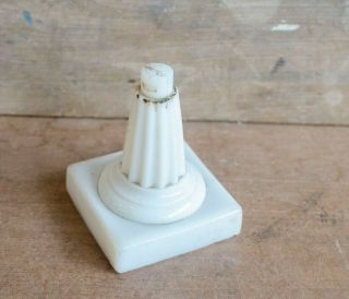 Antique White Milk Glass Lamp Base Lamp Part Upcycle Craft Shabby Chic