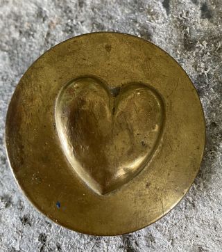Antique Brass Hammered Raised Puffy Heart Horse Bridle Rosettes Bridle Button