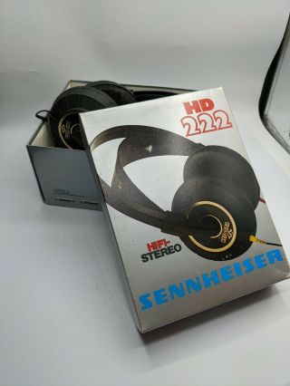 Sennheiser Hd 222 Germany Rare Vtg Headphones Black Box Hi - Fi Stereo Rare Model