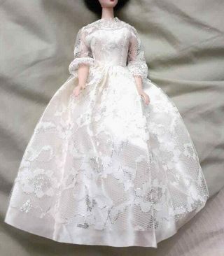 Vintage Barbie Clone Size Wedding Dress Lace Overlay Bride Fashion