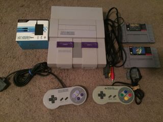 Snes Rare 1chip 01 Nintendo Console With Games And Controllers
