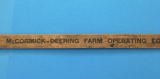 Vintage/antique Mccormick - Deering Farm Operating Equipment Yard Stick See Pic 