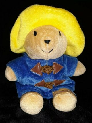 Eden Toys Paddington Bear Yellow Hat And Blue Coat Vintage Stuffed Plush 18 "