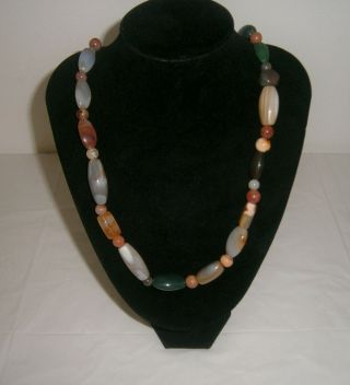 Vintage Multi Colored Semi Precious Stone Necklace 18 "