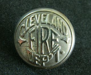Antique Obsolete Cleveland Fire Department Brass Button Bkmk Scovill Waterbury