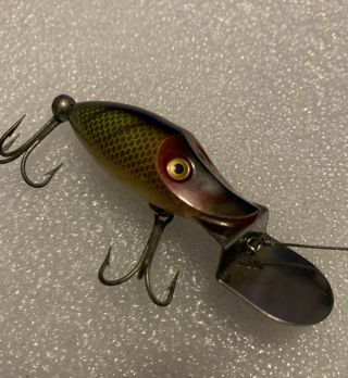 Vintage Heddon Tiny Go - Deeper River Runt Fishing Lure Perch Scale