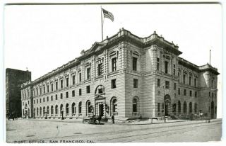1910s San Francisco United States Post Office&horse - Drawn Wagon Antique Postcard