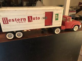 Rare Unique Structo Vintage Western Auto Semi Truck And Trailer
