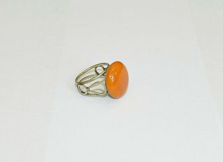 Natural Old Butterscotch Egg Yolk Baltic Pressed Amber Ring