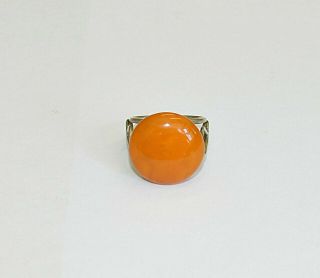 NATURAL OLD BUTTERSCOTCH EGG YOLK BALTIC PRESSED AMBER RING 2