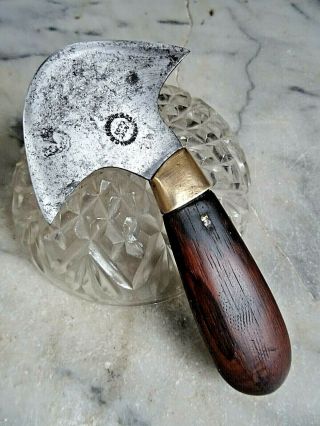 Antique Rare Cs Osborne French Head Knife Leather Knife Saddlemaker