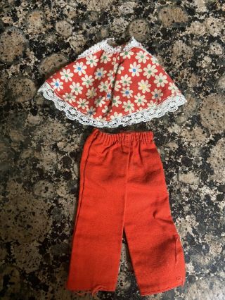 Vintage Skipper Clone Doll Outfit Red Pants And Daisy Top Outfit