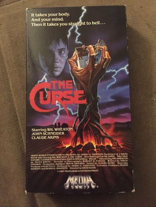 The Curse Vhs 1987 Media Horror Wil Wheaton Rare Vg