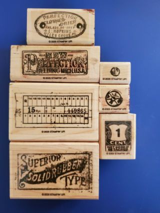 Stampin Up Aged To Perfection Retired Rare Vintage Wm Collage Set Save2ship