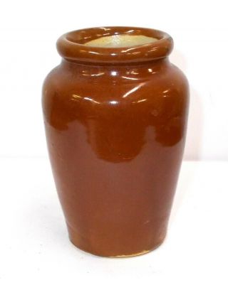 Antique 1800s English Brown Stoneware Crock Cream Pot In