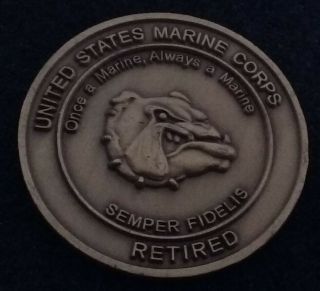 Rare Usmc Retired Veteran United States Marine Corps Semper Fi Us Challenge Coin
