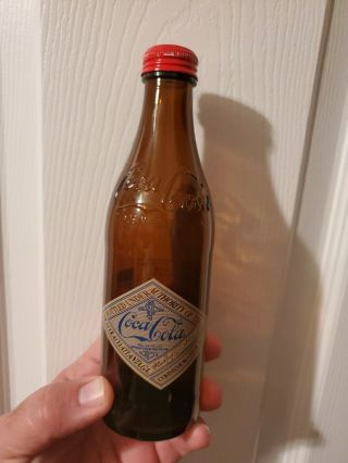 Coca Cola 125 Years Japan Amber Straight Bottle - Rare