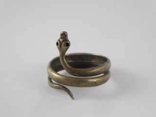 Fantastic Rare Antique Victorian Solid Sterling Silver Snake Ring 1896 Size Z