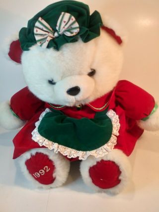 21 " Kmart Christmas Holiday 1992 Teddy Bear Girl 1986 Vintage Plush