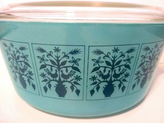Vintage Pyrex Tree Of Life,  Saxony Casserole With Lid,  475 - B,  Rare 2